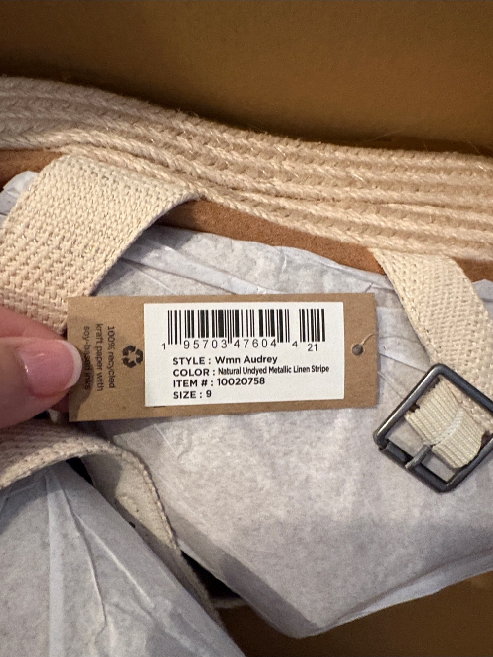 TOMS Cream Espadrille Platform Sandals with Cross Straps - Picture 5 of 5